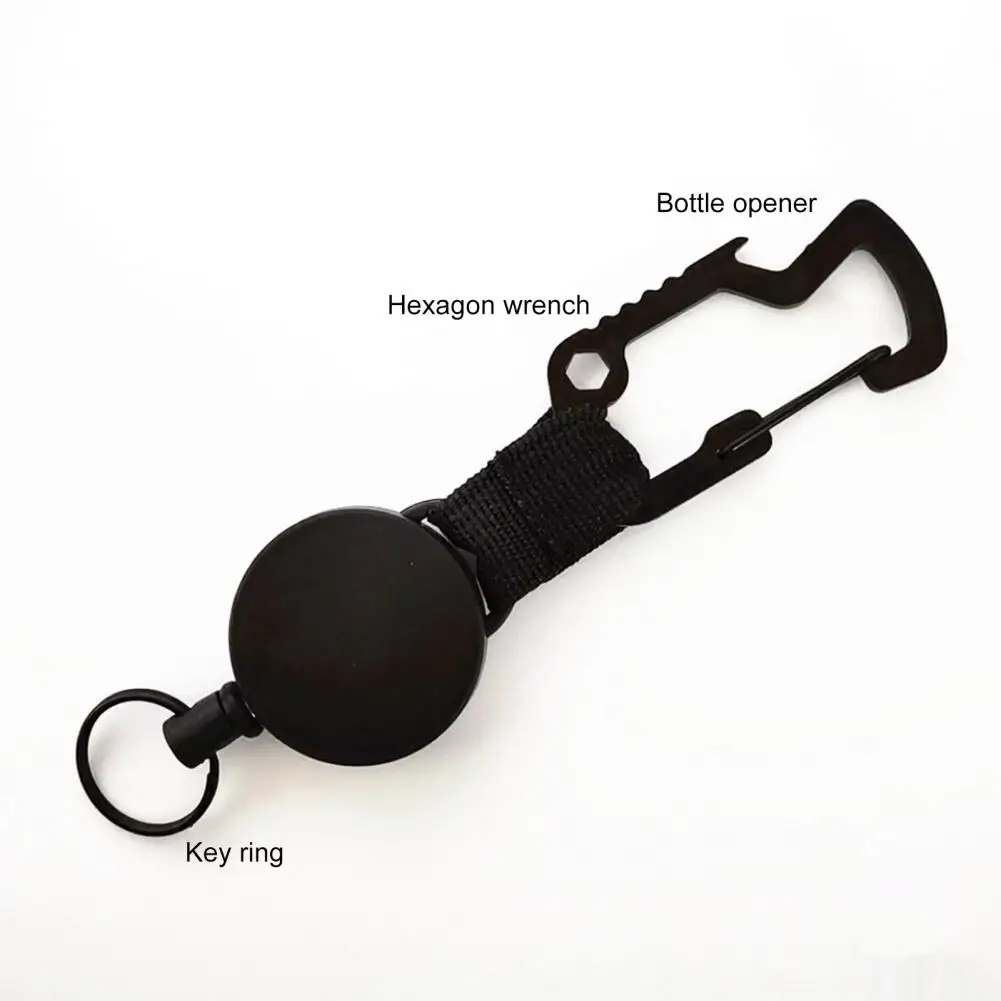 

Retractable Keychain Anti-lost Outdoor Fishing Camping Resilience Key Buckle Retractable Keychain Climbing Accessories