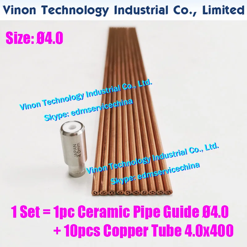 

Set Ø4.0mm =1PC 4.0mm Ceramic Pipe Guide Z140D type C + 10PC 4.0x400mm Copper Tube Multihole for Small Hole EDM Drilling Machine