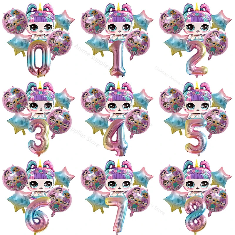 

Original LOL Surprise Dolls Birthday Party Decoration Aluminum Balloons Action FiguresToys for Children Gifts for Girls