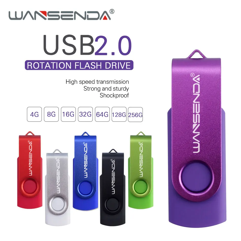 WANSENDA металлический USB флеш накопитель 8 ГБ 16 64 128 256 ГБ|USB флэш-накопители| |