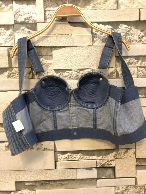 2020 джинсовый Танцевальный жилет для ночного клуба женские сексуальные Стальные