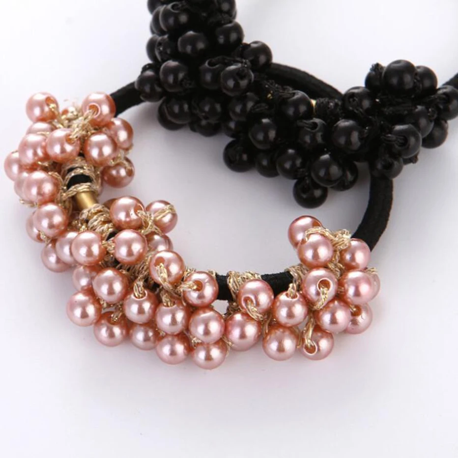 Резинки для волос женщин с бусинами |