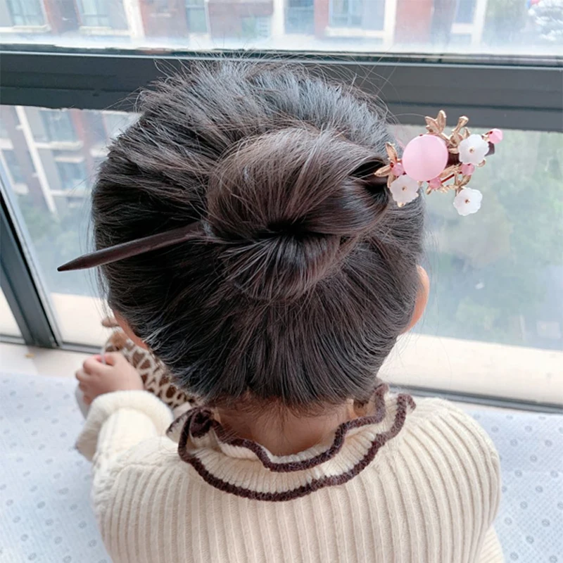 

9 Styles Chinese Natural Wooden Flower Hair Pin Vintage Ethnic Women Hair Stick Jewelry Accessories