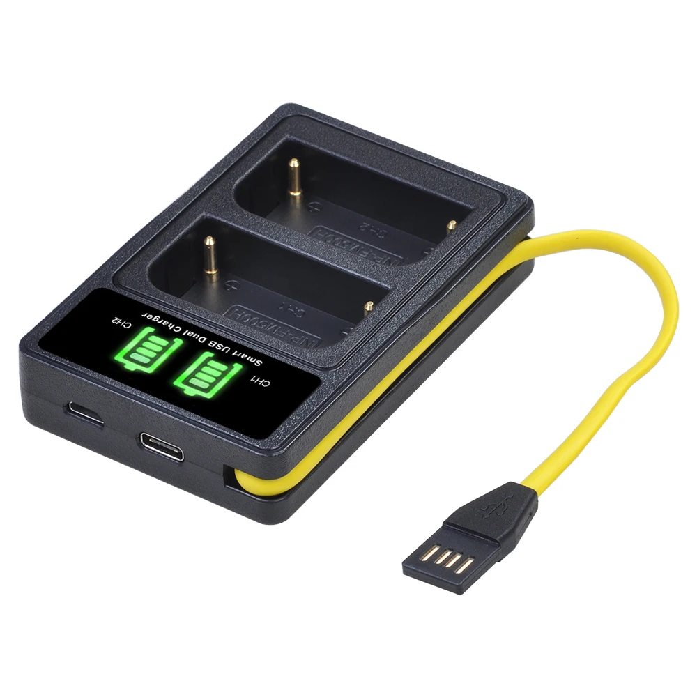 Аккумулятор для камеры 2PC 2600 мАч Φ NP F550 + зарядное устройство USB с Type C Sony |