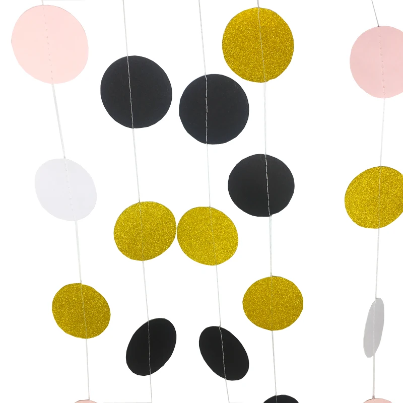 Блестящая круглая Цветочная нить 2 м Черного и золотого цвета украшения для