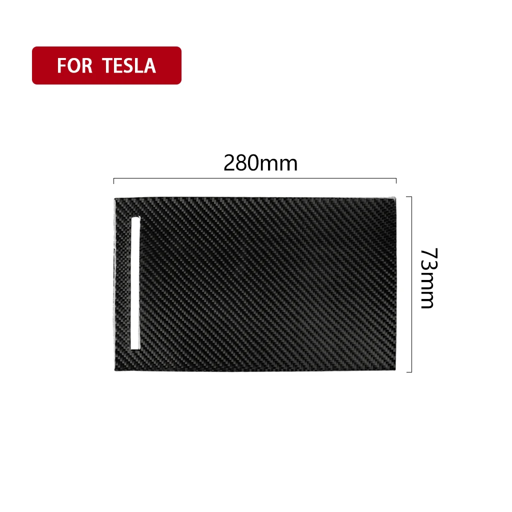 

Real Carbon fiber Car Rear Storage box panel Decoration cover strim sticker for Tesla Model X interior Moulding
