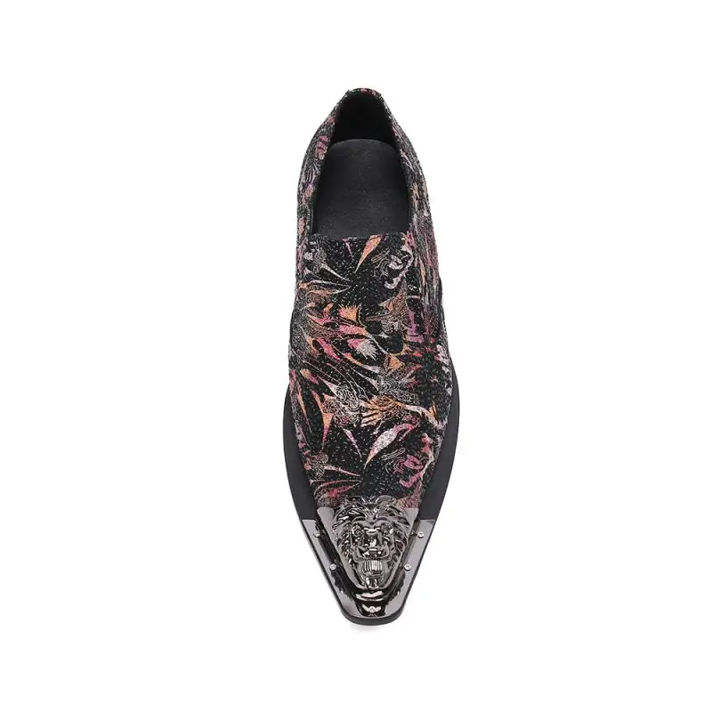 Черные замшевые мужские туфли ручной работы с золотым носком металлические для