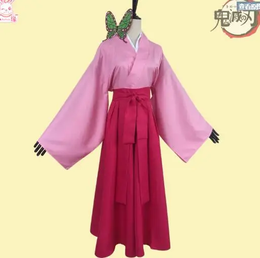 

Anime Demon Slayer Kimetsu no Yaiba Tsuyuri Kanawo Tsuyuri Kanao Cosplay Costume Wig headwear butterfly PIN hair Kimono