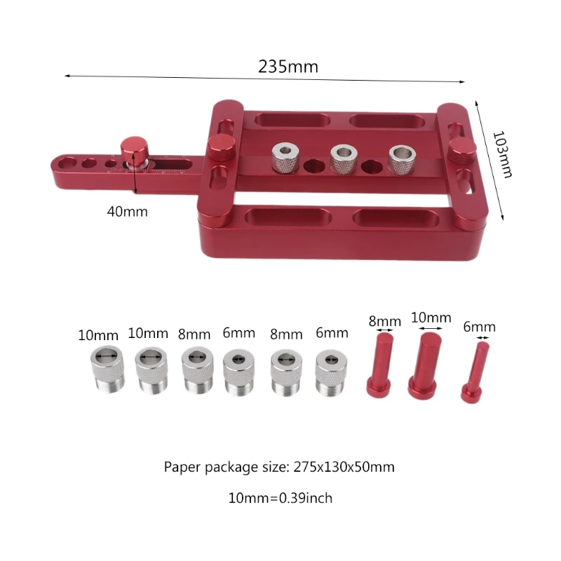 

Dowelling Jig Imperial Dowels Jig Accessories Self Centering Wood Dowel Hole Drilling Guide Woodworking Three-in-oneTool