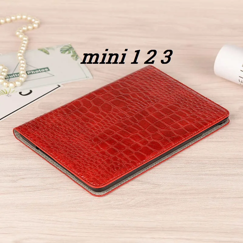 Coque для iPad mini 1 2 3 4 5 Роскошный чехол из крокодиловой кожи PU Folio Stand слот для карт iPad mini 5 Роскошный чехол 7,9'' - Цвет: mini 1 2 3 Red