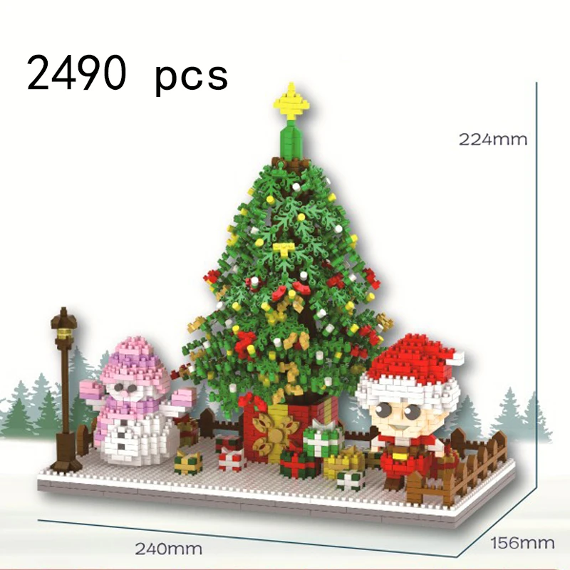 Микро Мини-блоки набор для деда и Рождества детские строительные наборы Алмазный