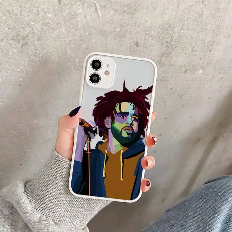 

Y61 Rapper J. Cole Phone Case For iPhone 12 11 Mini Pro XR XS Max 7 8 Plus X Matte transparent White Cover