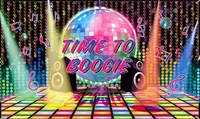 60s 70s disco ball stage colorful rainbow led light music time to boogle backgrounds computer print party backdrops