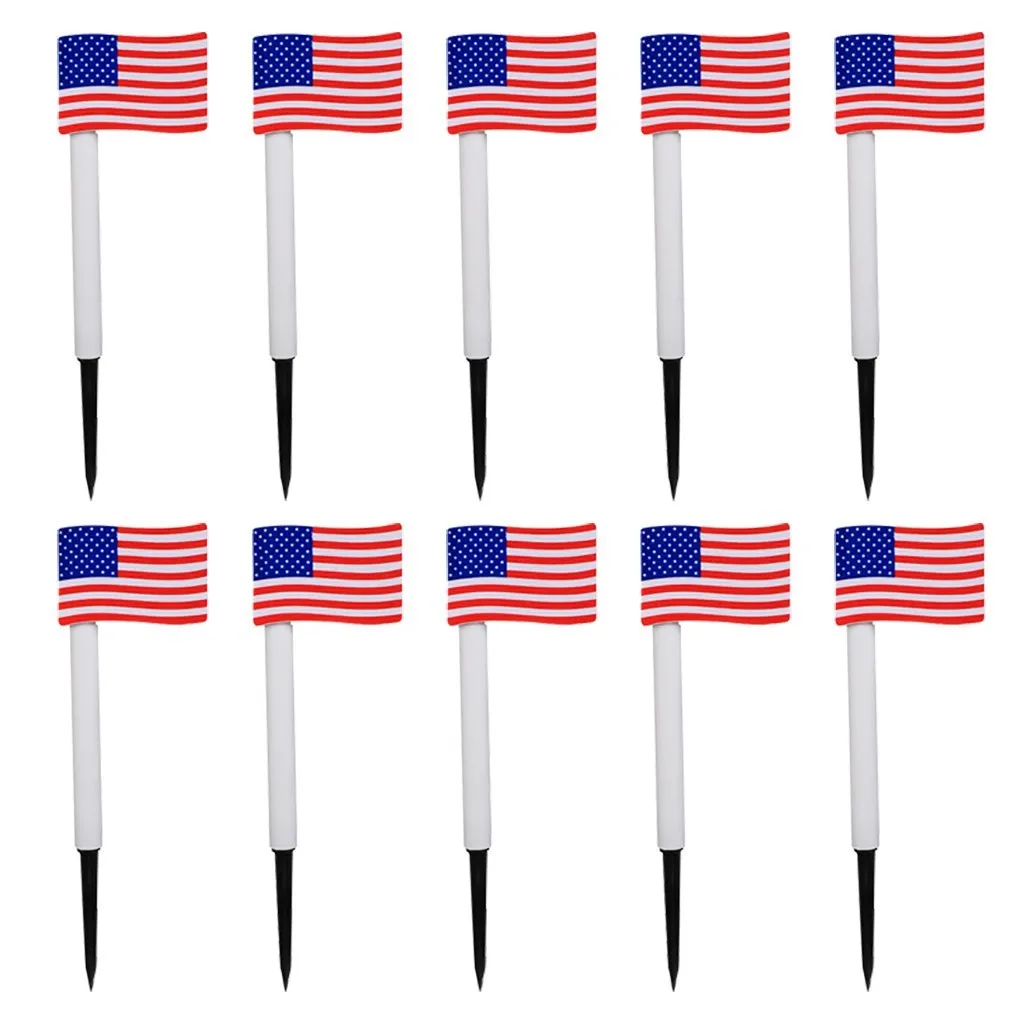 10 шт. Открытый Солнечный светодиодный светильник лампы День Независимости