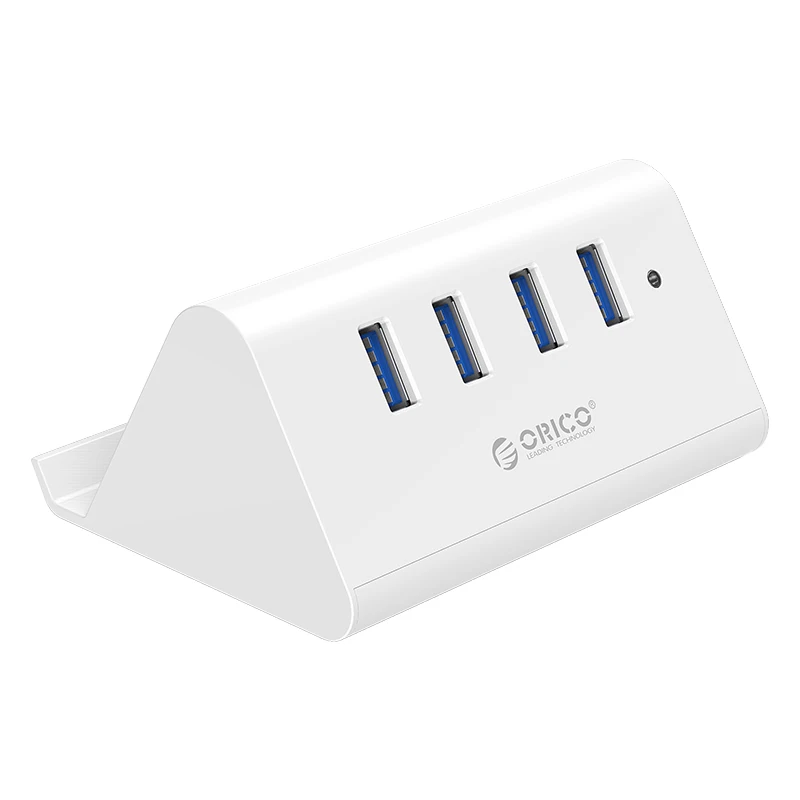 Белый ORICO ABS 4 порта usb-хаб высокоскоростной 3,0 usb-хаб OTG разветвитель мульти хаб с держателем телефона планшета для ноутбука ПК - Цвет: Белый