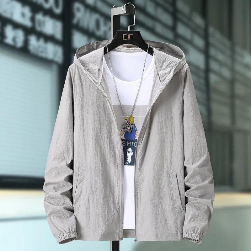 2021 летние мужские куртки с капюшоном светильник-вес тонкая ветровка