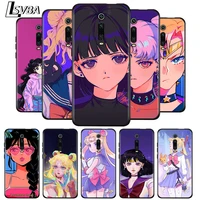 cartoon girl silicone cover for redmi 9c 9t 9i 9at 9a 9 8a 8 7a 7 6a 6 5 a 4x prime pro plus black soft phone case