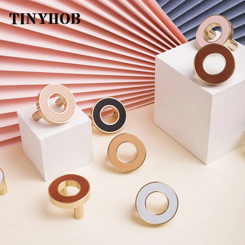 Круглые латунные ручки в скандинавском стиле ящик с ручками для комода золотая