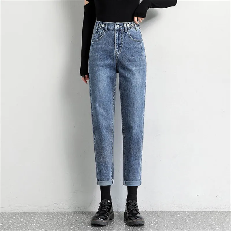 

Jeans Women Fashion New Loose Vintage Blue Jeans Woman High Waist Boyfriend Jeans for Women Mom Harlan Jeans Plus Size