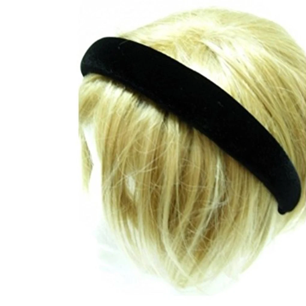 Черная изящная стеганая Вельветовая повязка для волос как на голову цельная