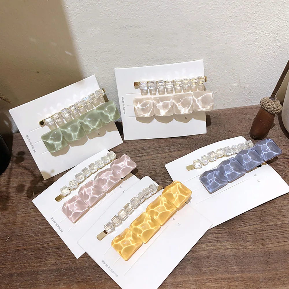 Заколки для волос геометрической формы женщин и девочек милые аксессуары 1