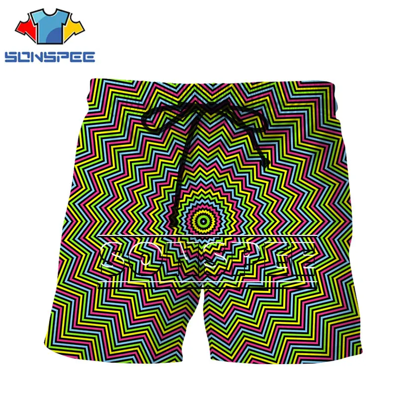 

SONSPEE Psychedelic Pattern Shorts Summer New Men Women 3D Print Funny Beach Short Fashion Sports Fitness Harajuku Casual Pants