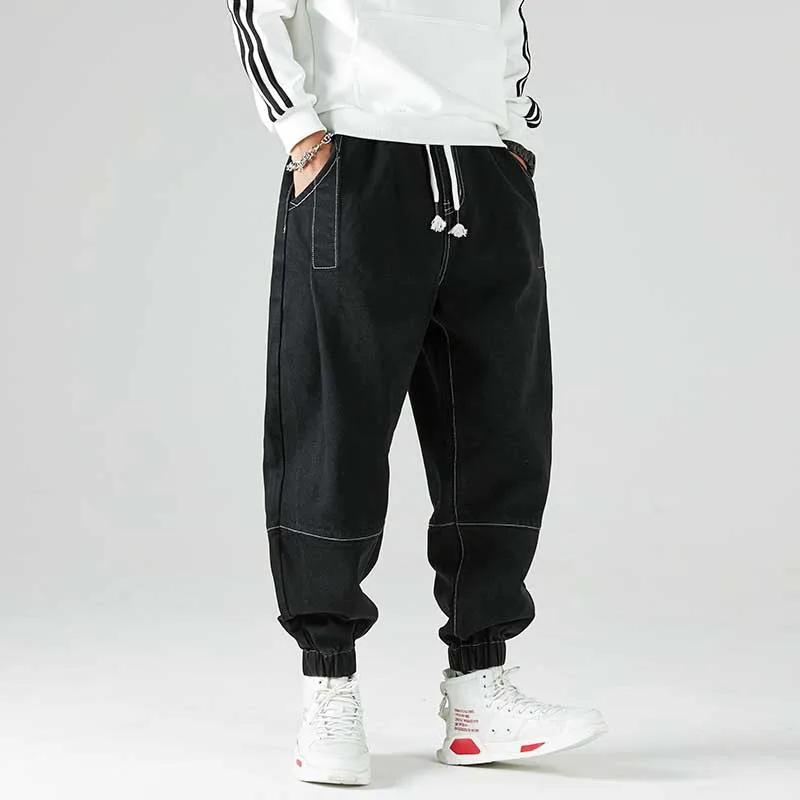 Модные шаровары мужские повседневные джоггеры джинсы хип хоп Свободные