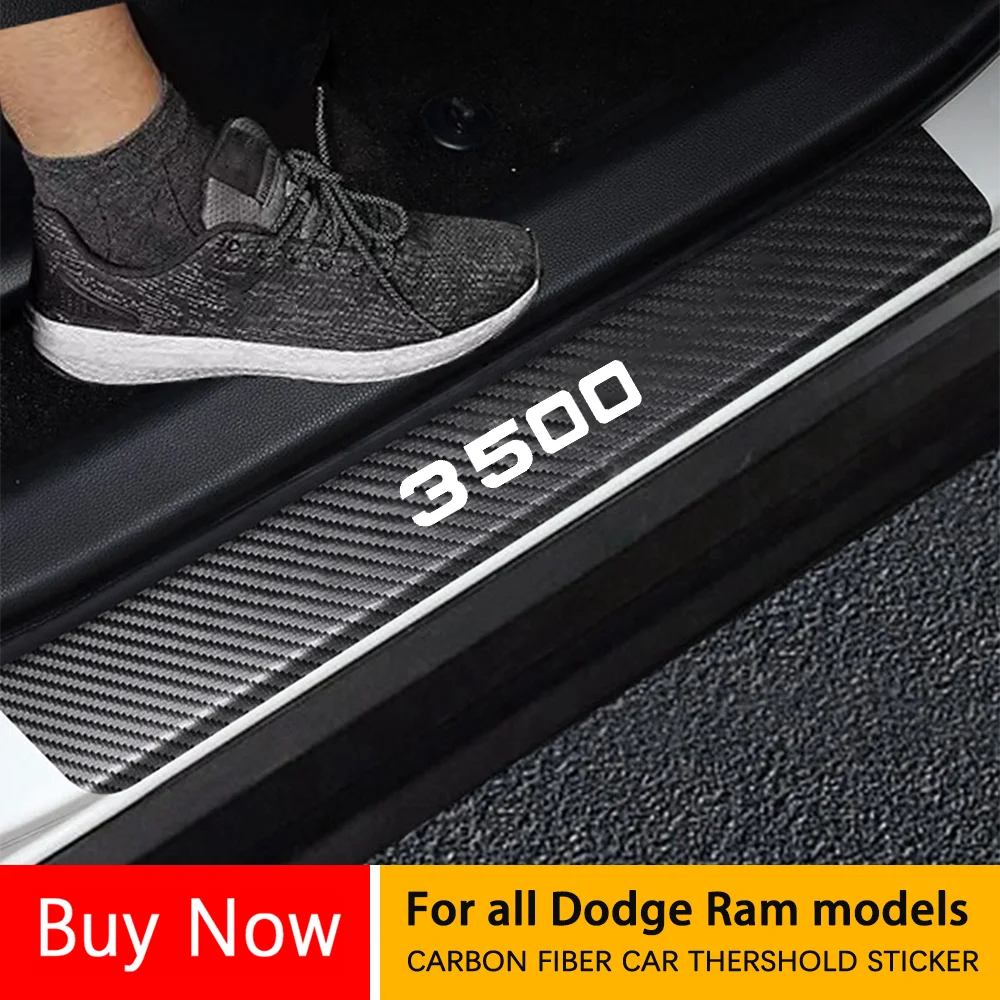 

Carbon Fiber Car Door Threshold Pedal Scuff Plate Stickers for Dodge ram 1500 2500 3500