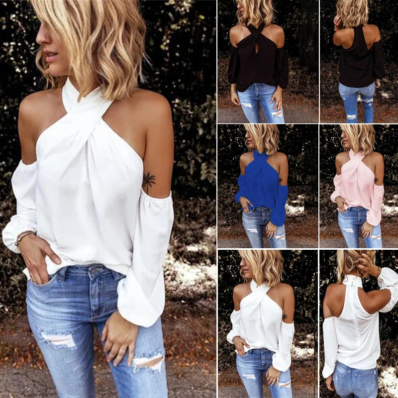 

Blouse Shirt Women Bodycon Blouse Elegant Summer Sexy Shirt 2021 Female Blusas Tops & Tees Off Shoulder White Full Casual