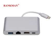 rankman type c to rj45 ethernet 4k hdmi compatible usb c 3 0 hub adapter for macbook hp envy13 samsung s21 dex xiaomi 10 ps5 tv