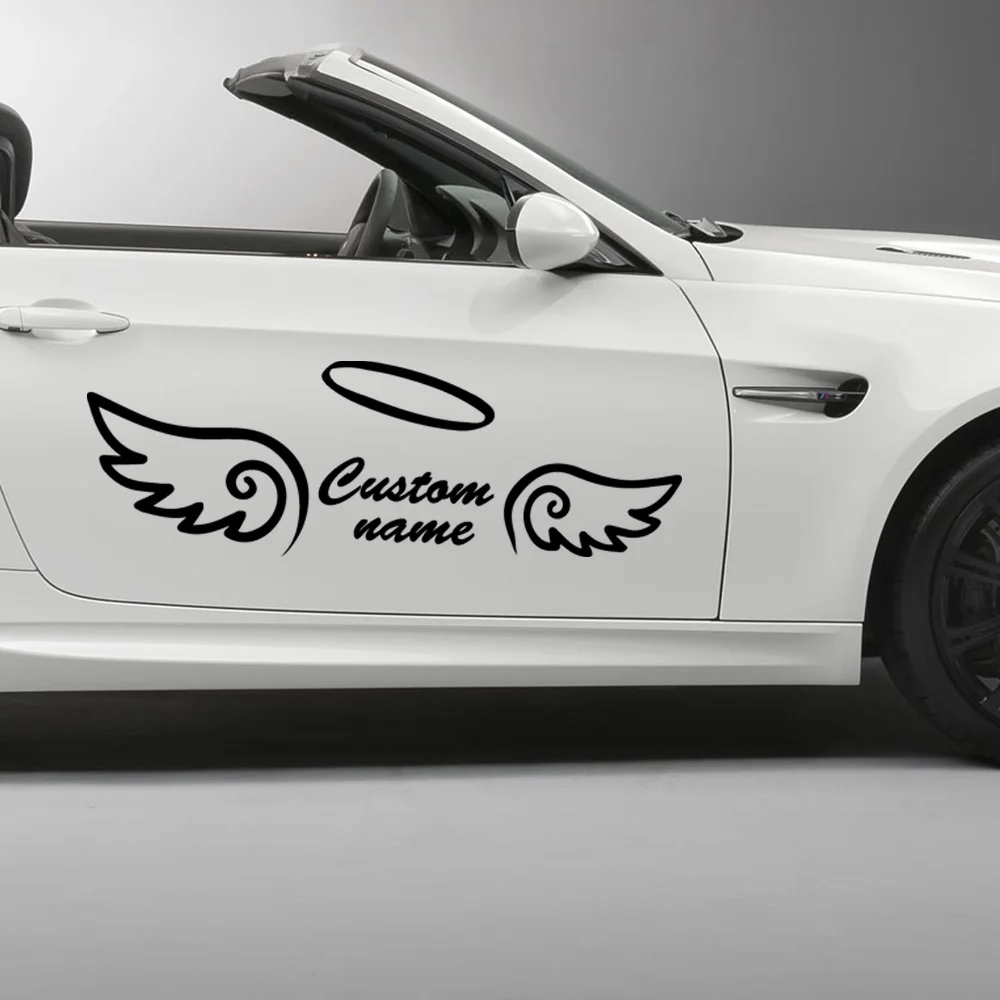 

Cartoon ANGEL CUSTOM NAME Stickers On The Car Cover Waterproof Scratch Sticker Accessories