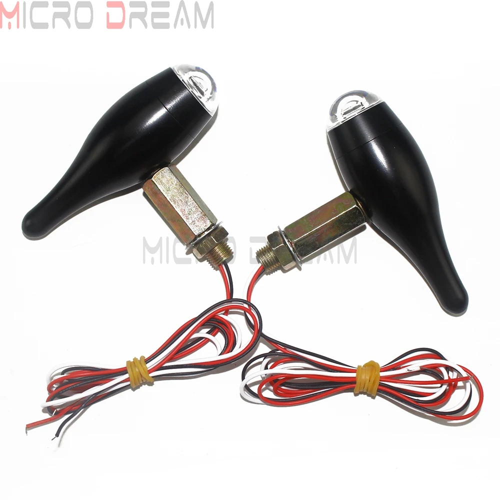 Винтасветильник поворотник с болтом 10 мм для Harley Cafe Racer Chopper 2 в 1 Универсальный