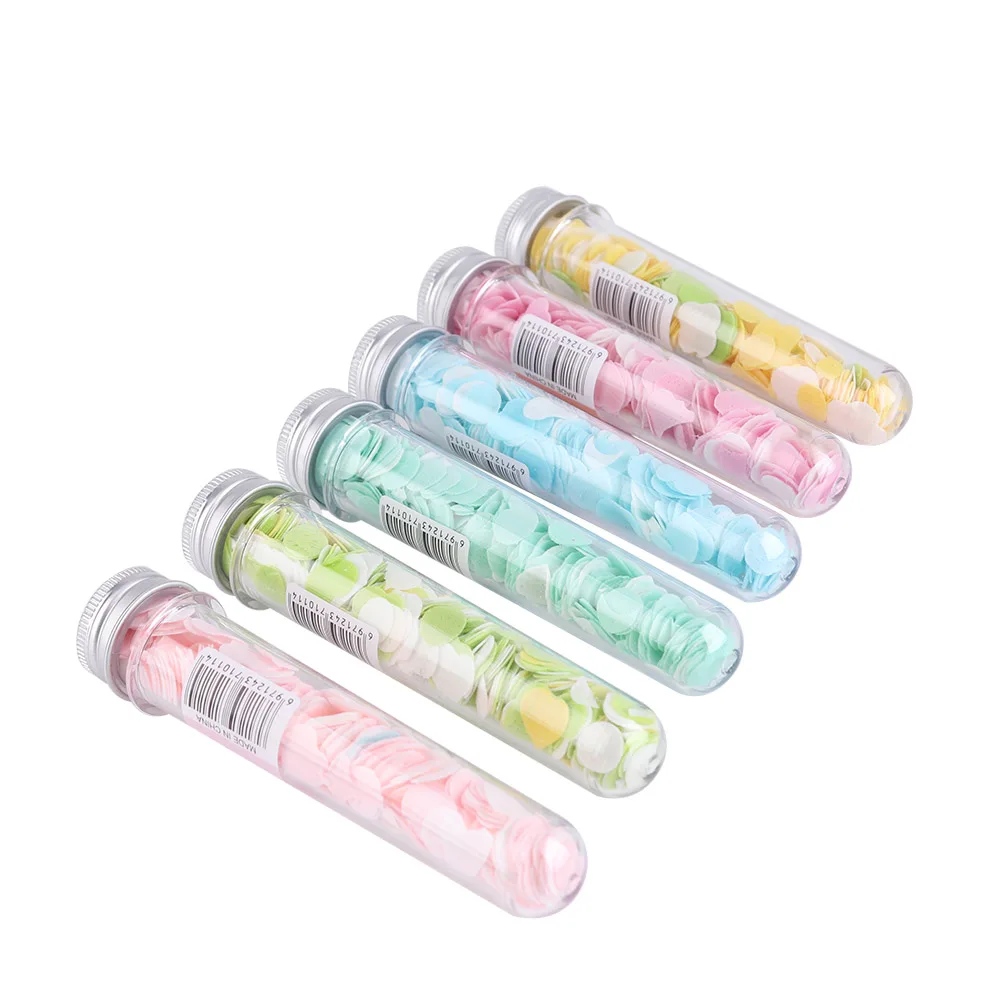 

Disposable Mini Soap Sheets Paper Test Tube Package Hand Bath Washing Clean Slice Portable Cleaning Hands Tools 14x2.8cm