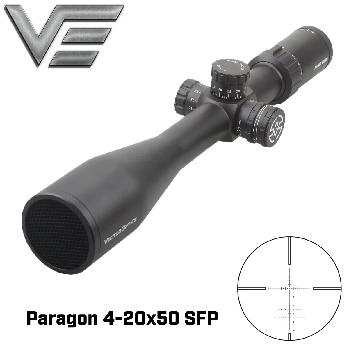 Оптический прицел для винтовки Vector Optics Paragon 4 20x50 SFP тактический оптический 1/10 мил
