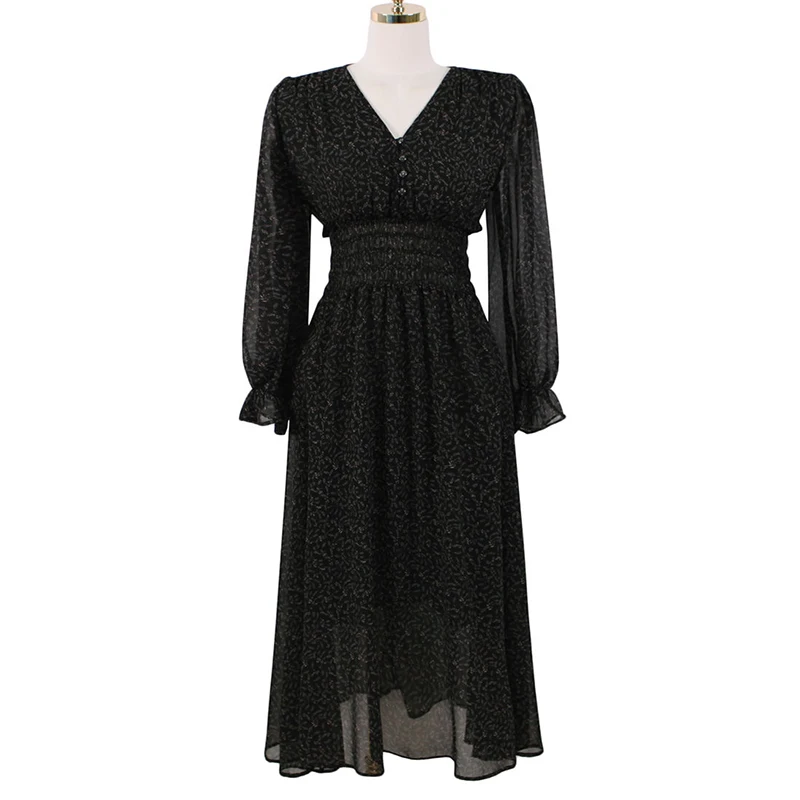 2021 Весенняя мода на каждый день Ретро стиль женское платье элегантное с