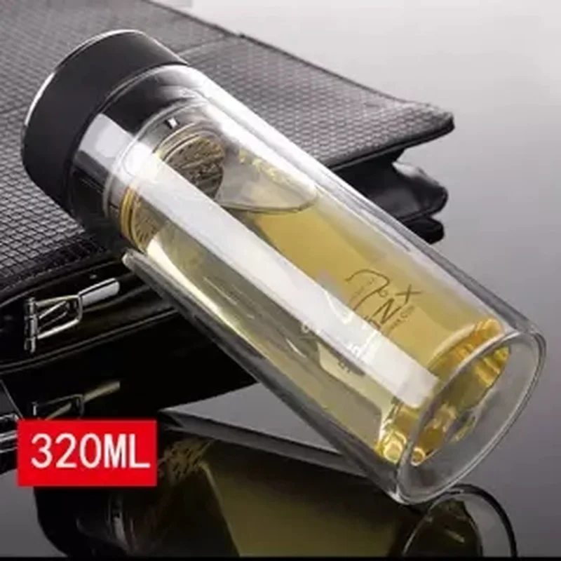 Стеклянная чашка для чая с крышкой микро изоляция двойная вместительная мужчин и