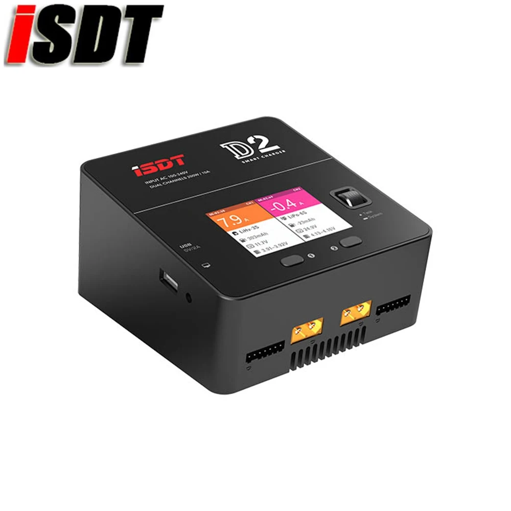 ISDT D2 200 Вт 20A AC двухканальный выход умный аккумулятор баланс зарядное устройство
