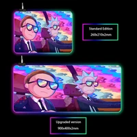 anime morty gaming rgb mousepad large locking edge speed game gamer led mouse pad soft laptop notebook mat for csgo