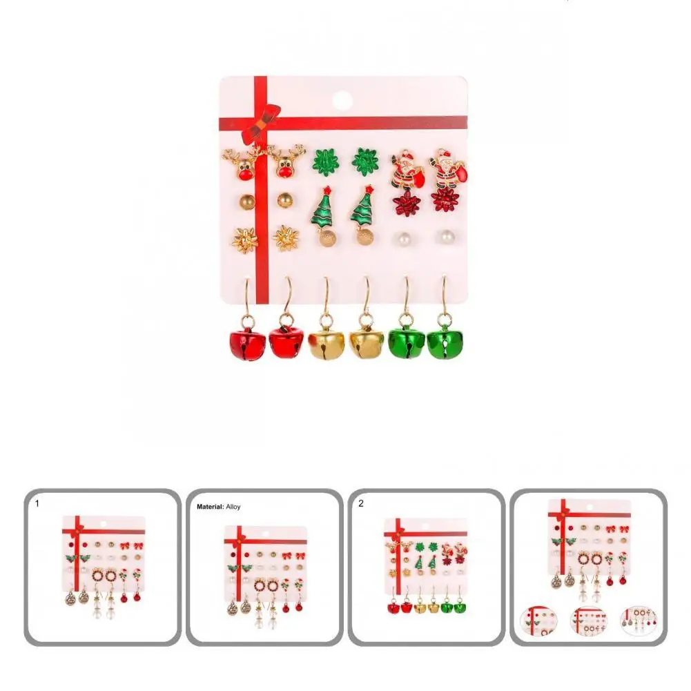 

Chic Stud Earrings Durable Accessory Christmas Tree Dangle Earrings Dangle Earrings Christmas Earrings 12 Pairs