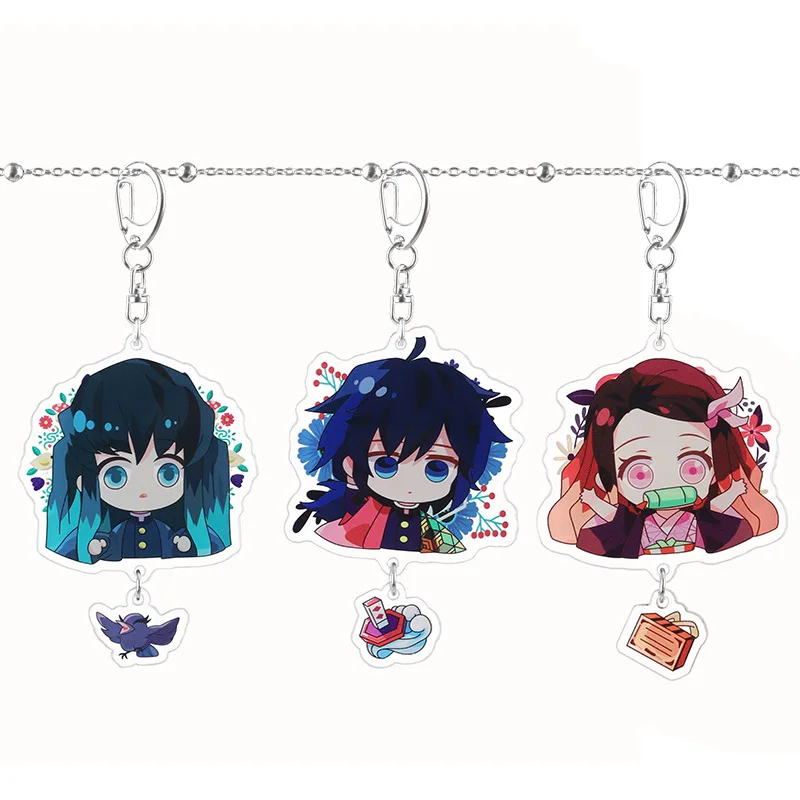 

Demon Slayer Pendant Key Chain Exquisite Handmade Acrylic Bag Pendant Accessories Keychain Delicacy Small Keyring Present