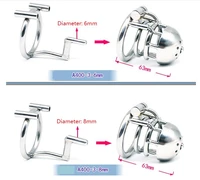 latest 316 stainless steel male pa puncture lock with hole cock cage chastity device penis ring adult bondage sex toy bridge 03