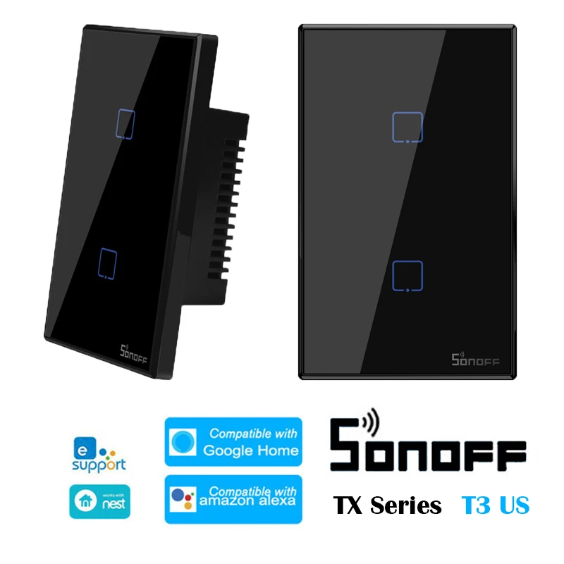 SONOFF T3 US TX Series 433 WiFi умный домашний переключатель 1/2/3C разделенный на Swtich