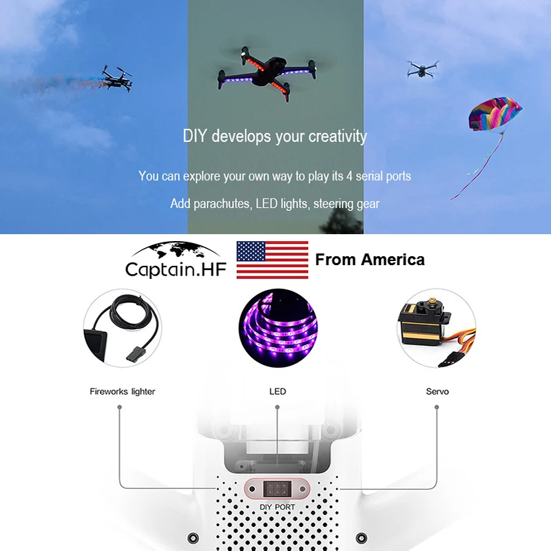 US Captain FIMI A3 UAV HD с Аэрофотосъемкой Интеллектуальный Самолет 4K Камера HDR Видео GPS RC