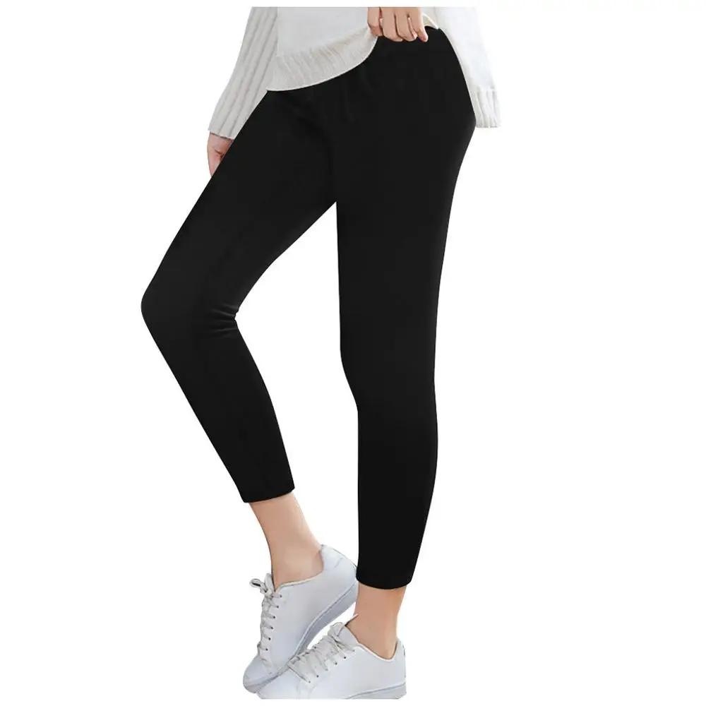 Женские черные Цвет эластичные для фитнеса йоги штаны размера плюс Женская