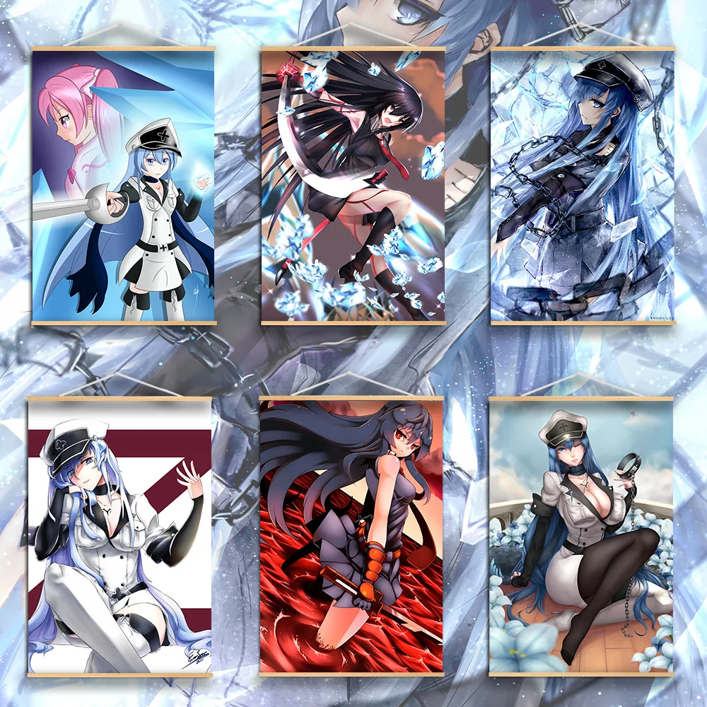 

Японский аниме Akame Ga Kill, холст, Свиток, живопись, настенный свиток, плакат, современное искусство, плакат, домашний декор