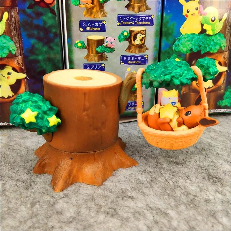 8 шт./компл. аниме Pika Charmander Eevee Jigglypuff pokemones лес 2 дерево стрельба Звезда ночь фигурка игрушки подарки для детей