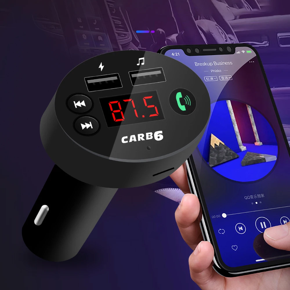 Автомобильный комплект громкой связи с Bluetooth 5 0 mp3-плеером FM-передатчиком TF-картой