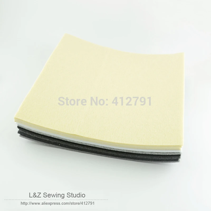 free shipping 11 PCS white black series 30CMX30CM 2MM 4MM 5MM thick Polyester felt fabric pack pre cut nonwoven DIY Craft Cloth|craft you|craft