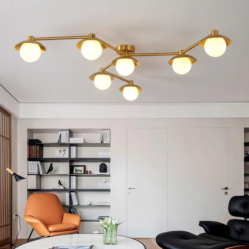 Светодиодный Современный Золотой Круглый с гальваническим покрытием тонкий