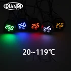 Цифровой термометр со светодиодсветодиодный подсветильник кой, 22 мм, 20-119 градусов Цельсия, 50-380 В, синий, зеленый, желтый, белый, красный со светодиодным индикатором